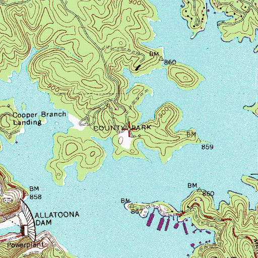 Topographic Map of Gatewood Park, GA