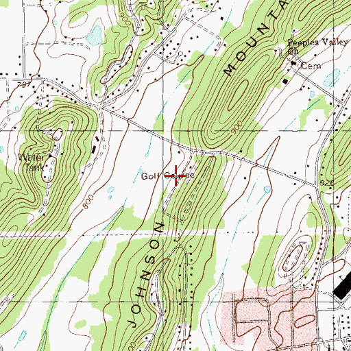 Topographic Map of Green Valley Golf Course, GA