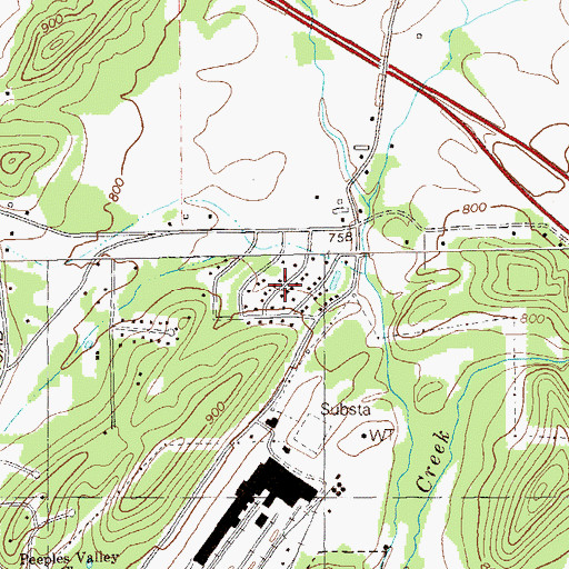 Topographic Map of Habersham, GA