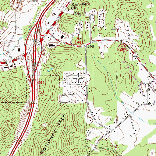Topographic Map of Hidden Hills, GA