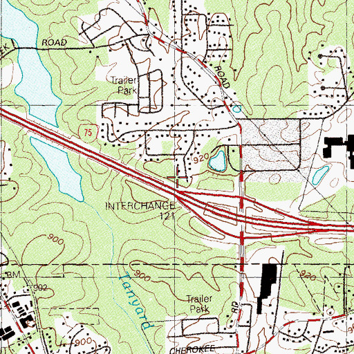 Topographic Map of Homestead Acres, GA