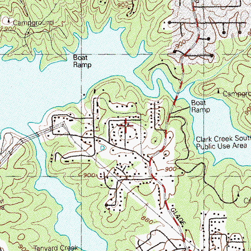 Topographic Map of Indian Village, GA