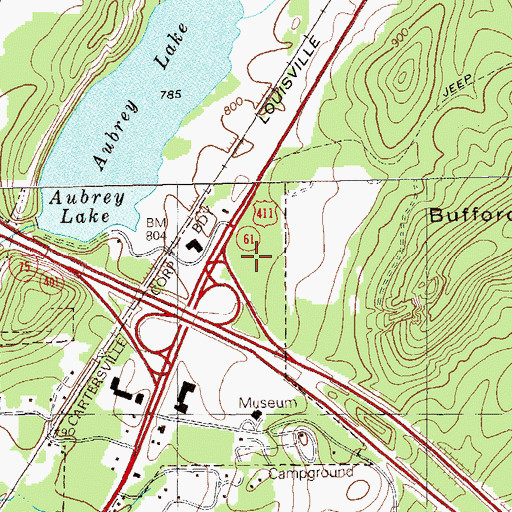 Topographic Map of Interchange Village, GA