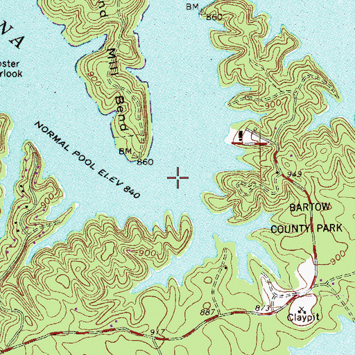Topographic Map of Island Mills Ferry (historical), GA