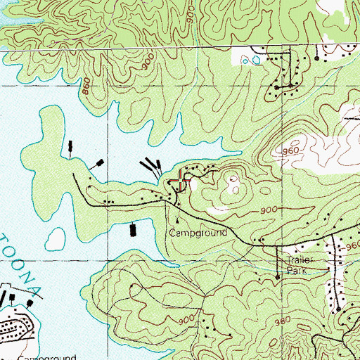 Topographic Map of Kings Camps, GA