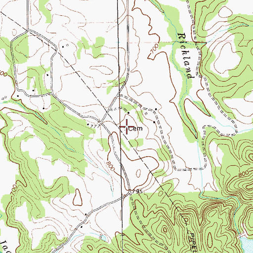 Topographic Map of Lucas Family Cemetery, GA