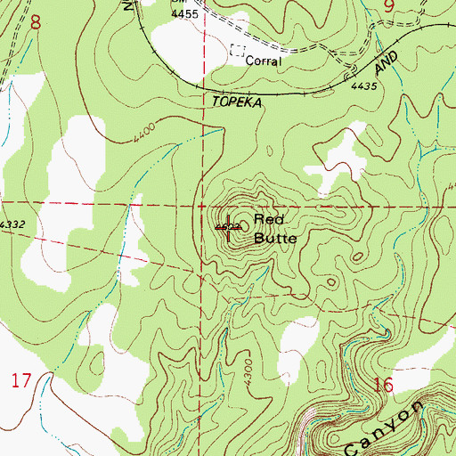 Topographic Map of Red Butte, AZ