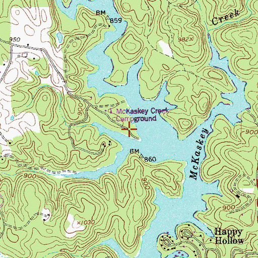 Topographic Map of McKaskey Creek Campground, GA