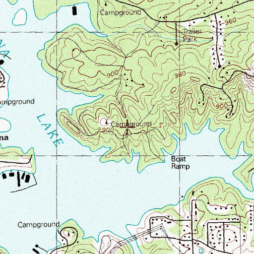 Topographic Map of McKinney Campground, GA