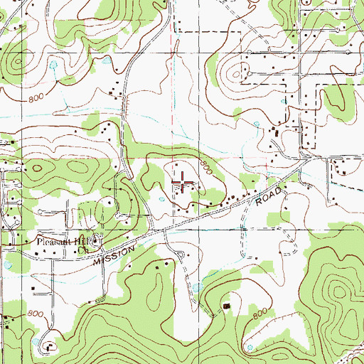 Topographic Map of Mission Estates, GA