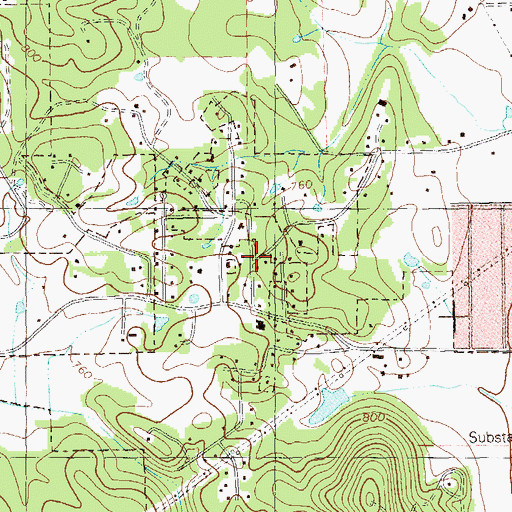 Topographic Map of Mission Hills, GA