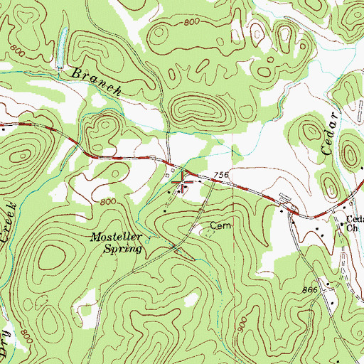 Topographic Map of Mostellers Mill (historical), GA