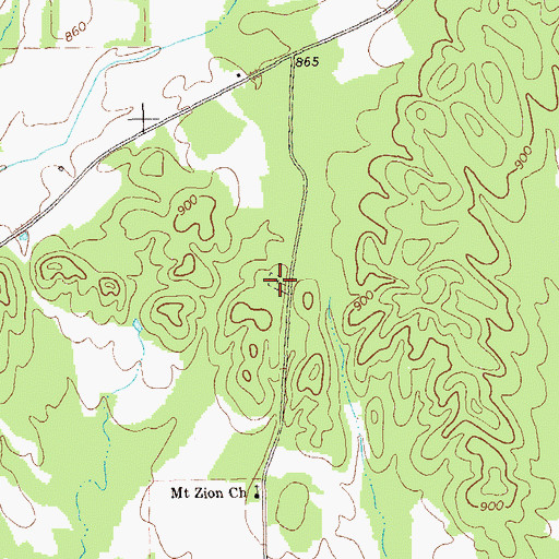 Topographic Map of Mount Zion Baptist Church Cemetery, GA