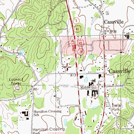 Topographic Map of New Hope Church, GA