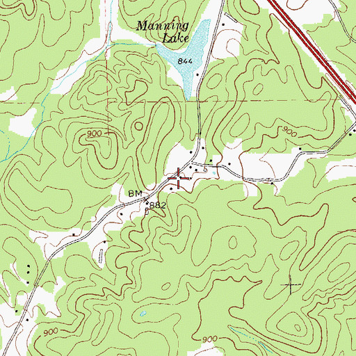 Topographic Map of Oakdale School (historical), GA