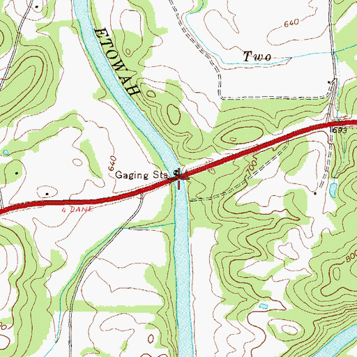 Topographic Map of Reynolds Bridge, GA