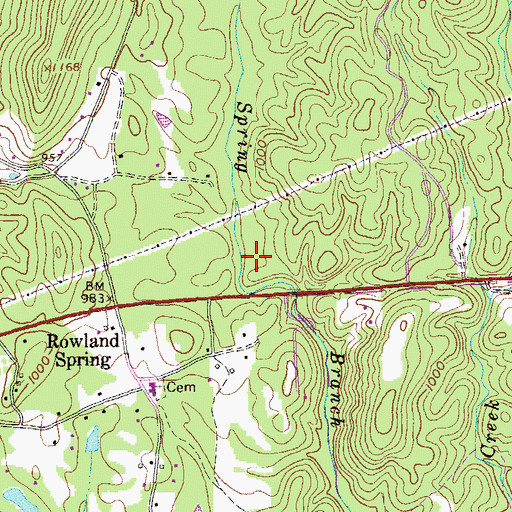 Topographic Map of Rowland Spring, GA