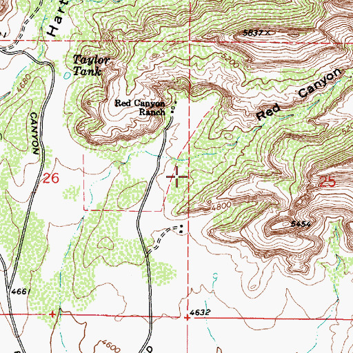 Topographic Map of Red Canyon, AZ