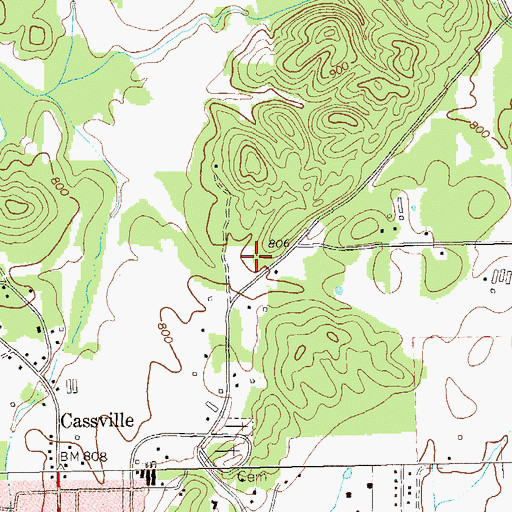 Topographic Map of Saddle Ridge Estates, GA