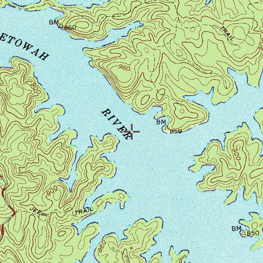Topographic Map of Seven Islands (historical), GA