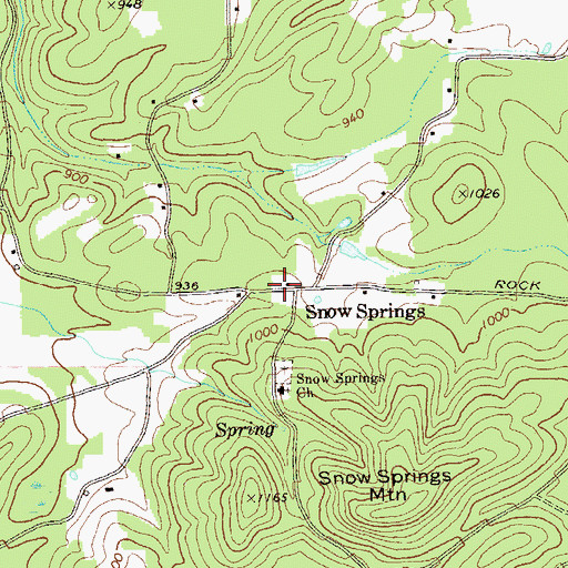 Topographic Map of Snow Springs School (historical), GA