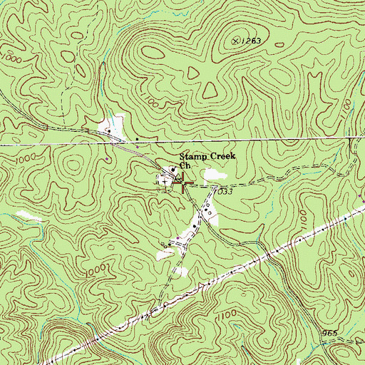 Topographic Map of Stamp Creek (historical), GA