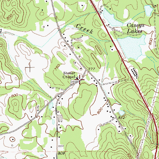 Topographic Map of Stoners School (historical), GA
