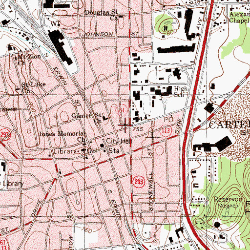 Topographic Map of Tabernacle Baptist Church, GA