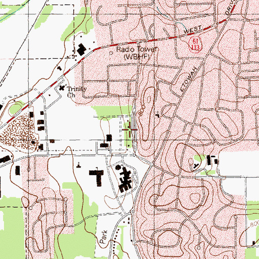 Topographic Map of Terrell Heights, GA