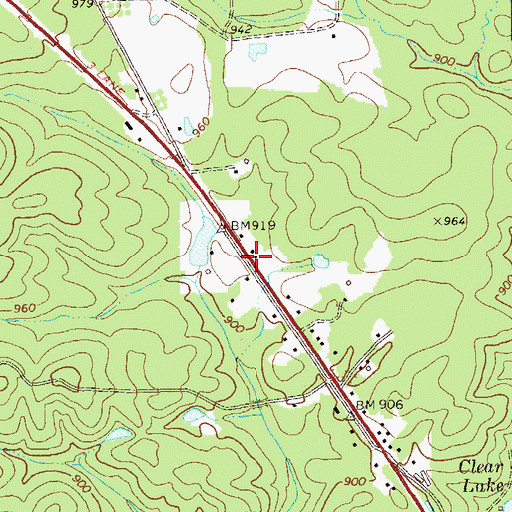 Topographic Map of Trinity Church, GA