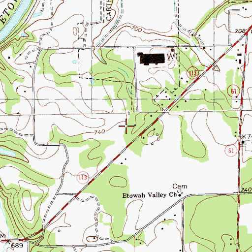 Topographic Map of Valley Oak Acres, GA