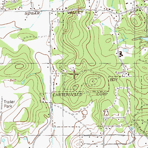 Topographic Map of Wayfare Estates, GA