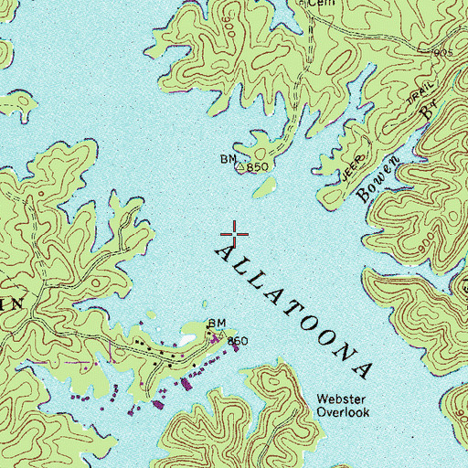 Topographic Map of Webster Ferry (historical), GA