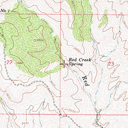 Topographic Map of Red Creek Spring, AZ