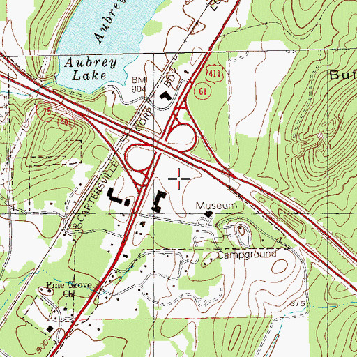 Topographic Map of William Weinman Mineral Center Museum, GA