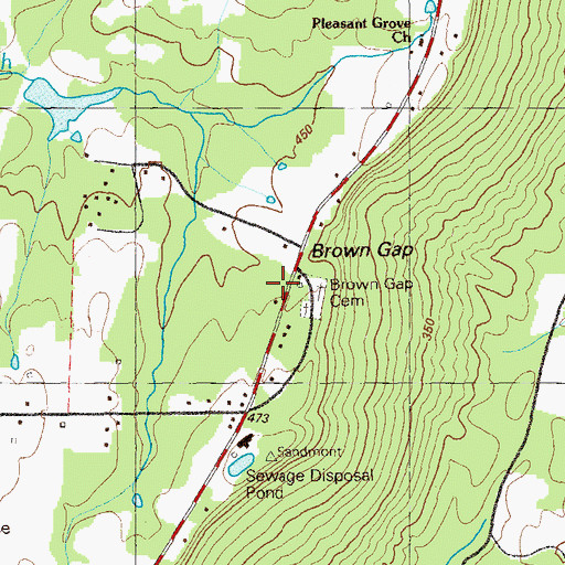 Topographic Map of Brown Gap School (historical), GA