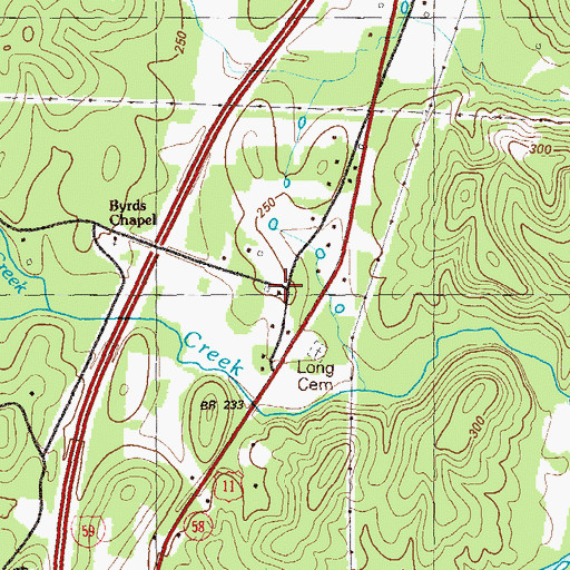 Topographic Map of Cedar Hill, GA