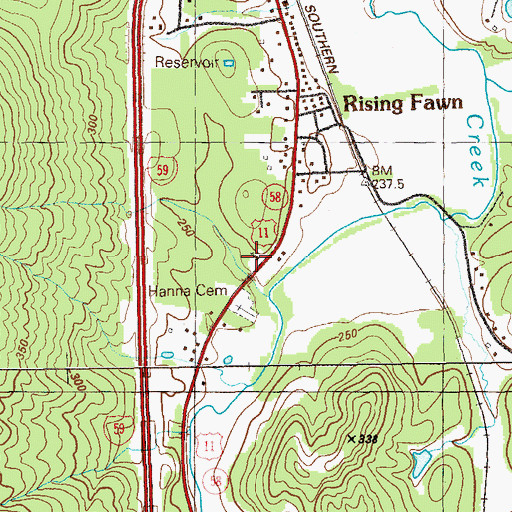 Topographic Map of Church of Christ, GA