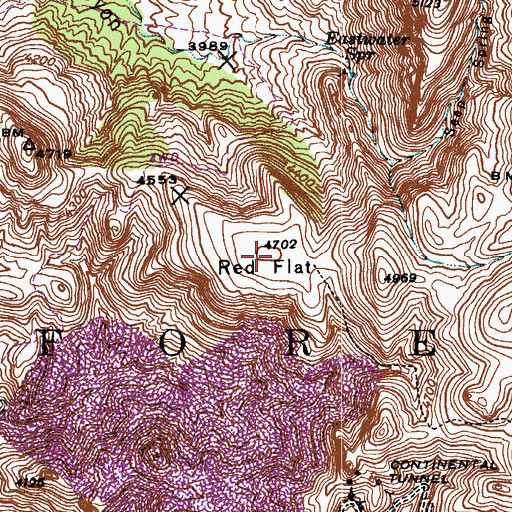 Topographic Map of Red Flat, AZ