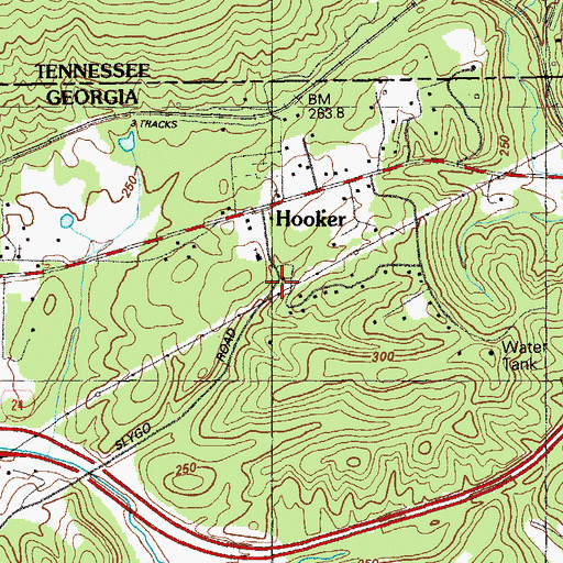 Topographic Map of Mount Zion Church, GA