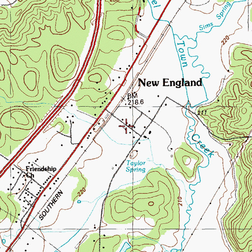 Topographic Map of New England Baptist Church, GA