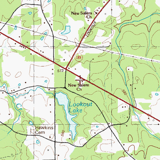 Topographic Map of New Salem Church, GA
