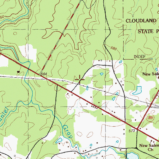 Topographic Map of New Salem School (historical), GA