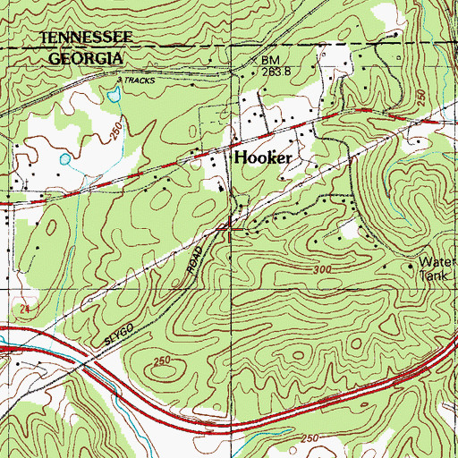 Topographic Map of Saint Pauls Church (historical), GA