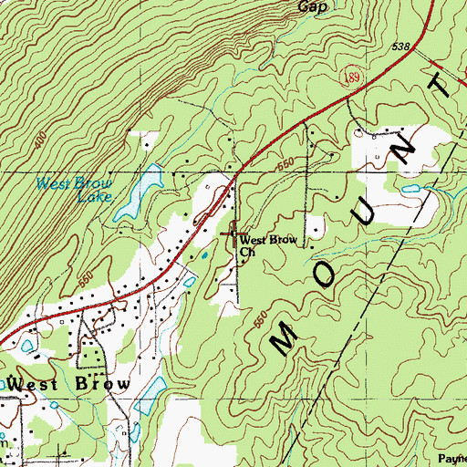 Topographic Map of West Brow Church, GA