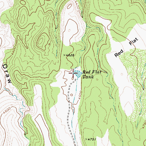 Topographic Map of Red Flat Tank, AZ