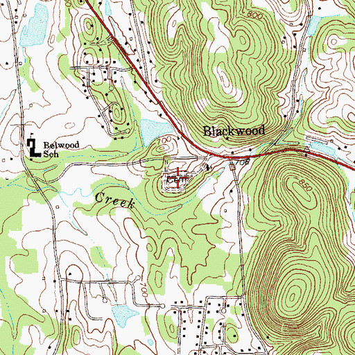 Topographic Map of Blackwood Cemetery, GA