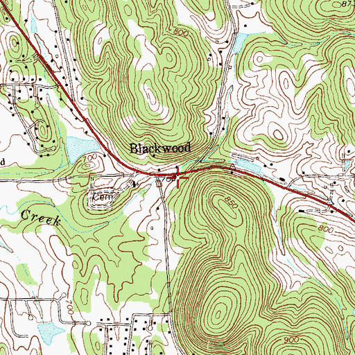 Topographic Map of Blackwood School (historical), GA