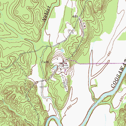 Topographic Map of Buff (historical), GA