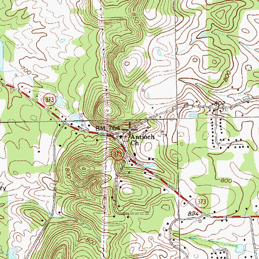 Topographic Map of Cat Den School (historical), GA